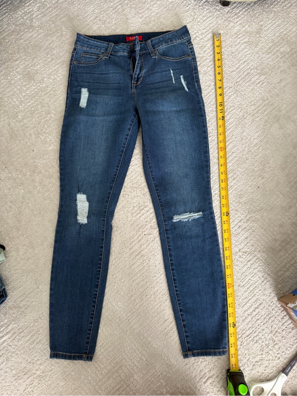 Guess Dark Blue Distressed Skinny Jeans